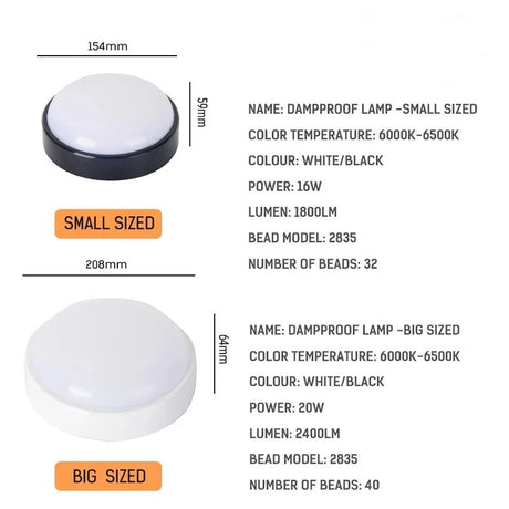 Modern Outdoor Waterproof Ceiling Lamp Round Porch Light - Hans Lumiere
