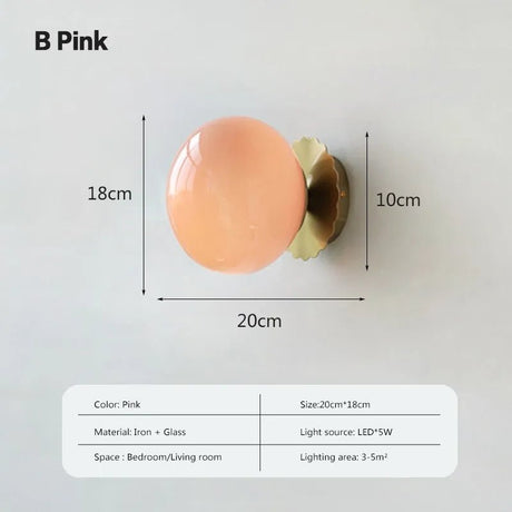 Modern Pink Pearl LED Wall Lamp - Hans Lumiere
