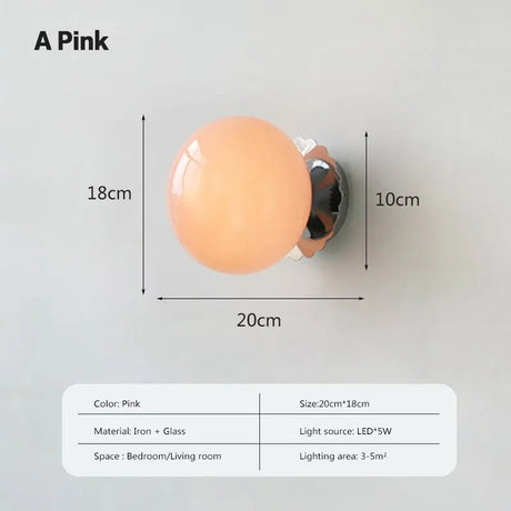 Modern Pink Pearl LED Wall Lamp - Hans Lumiere