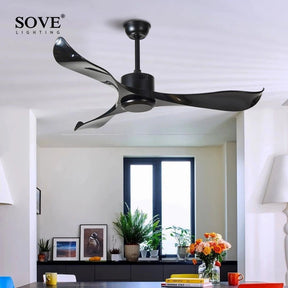 Modern Plastic Blade Ceiling Fan With Remote Control - Hans Lumiere