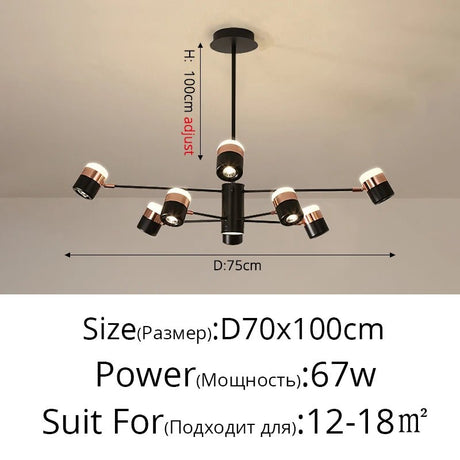 Modern Rotatable Spotlight LED Chandelier - Hans Lumiere