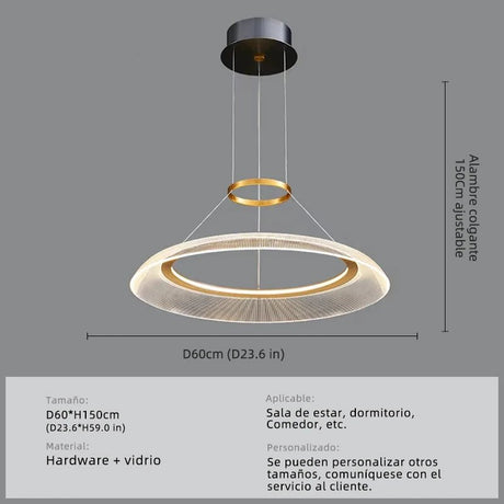 Modern Round Acrylic Pendant Light for Dining and Kitchen - Hans Lumiere