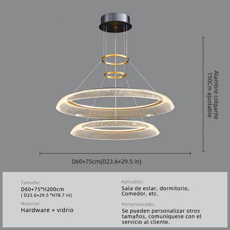 Modern Round Acrylic Pendant Light for Dining and Kitchen - Hans Lumiere