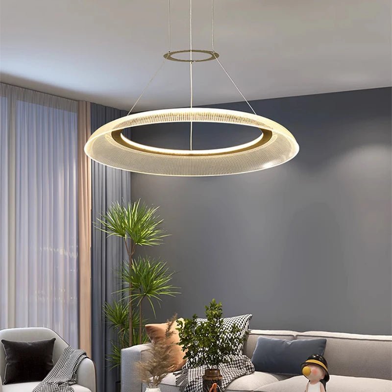 Modern Round Acrylic Pendant Light for Dining and Kitchen - Hans Lumiere