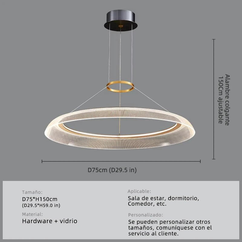 Modern Round Acrylic Pendant Light for Dining and Kitchen - Hans Lumiere