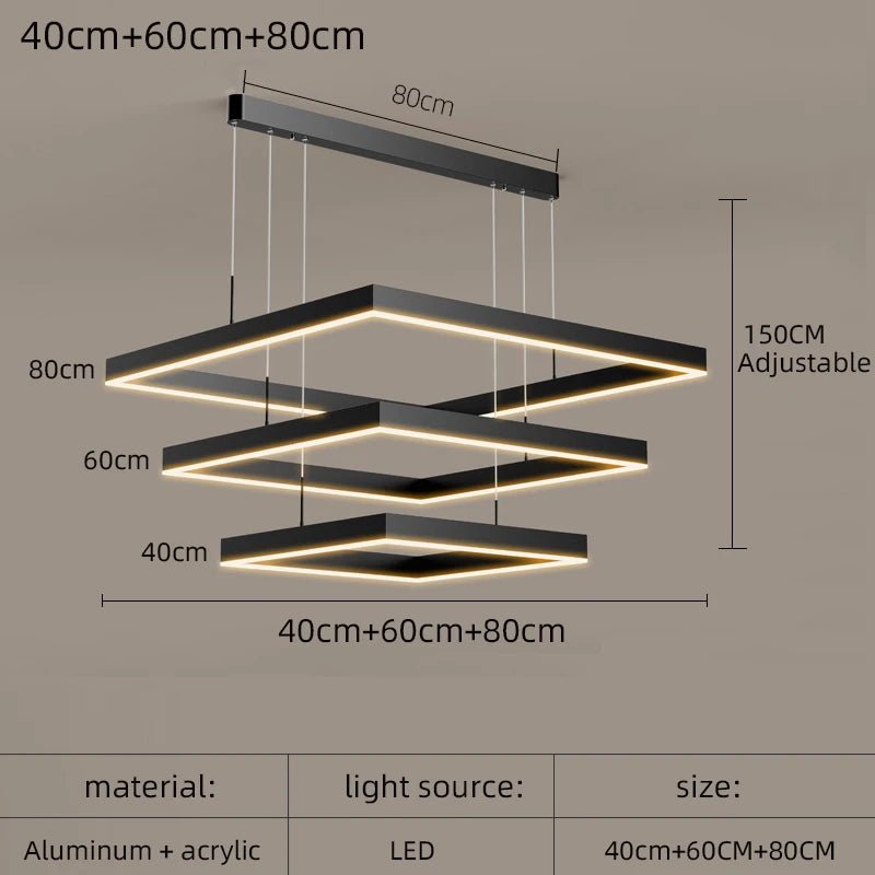 Modern Round LED Ring Chandelier for Living and Dining Room - Hans Lumiere
