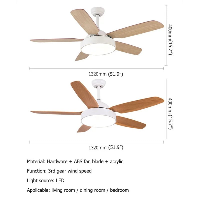Modern Simple Ceiling Fan Light With Remote Control - Hans Lumiere