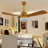 Modern Simple LED Wood Ceiling Fan With Remote Control - Hans Lumiere