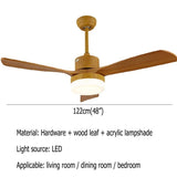 Modern Simple LED Wood Ceiling Fan With Remote Control - Hans Lumiere