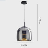 Modern Smoky Grey Glass Chandelier Pendant Light - Hans Lumiere