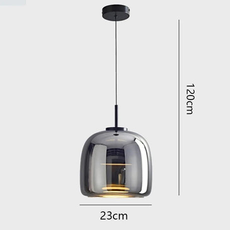 Modern Smoky Grey Glass Chandelier Pendant Light - Hans Lumiere