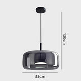 Modern Smoky Grey Glass Chandelier Pendant Light - Hans Lumiere