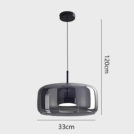 Modern Smoky Grey Glass Chandelier Pendant Light - Hans Lumiere