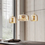 Modern Smoky Grey Glass Chandelier Pendant Light - Hans Lumiere