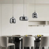 Modern Smoky Grey Glass Chandelier Pendant Light - Hans Lumiere
