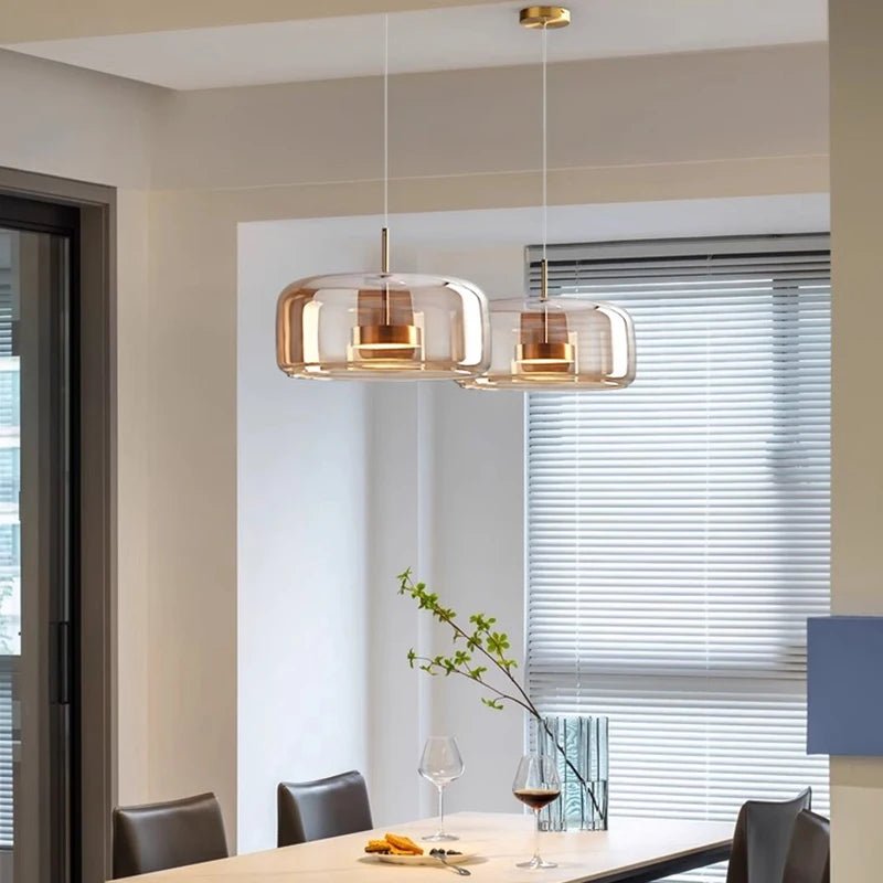 Modern Smoky Grey Glass Chandelier Pendant Light - Hans Lumiere