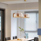 Modern Smoky Grey Glass Chandelier Pendant Light - Hans Lumiere
