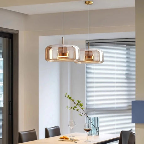 Modern Smoky Grey Glass Chandelier Pendant Light - Hans Lumiere