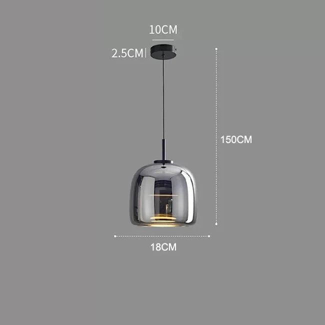 Modern Smoky Grey Glass Chandelier Pendant Light - Hans Lumiere