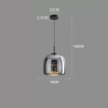 Modern Smoky Grey Glass Chandelier Pendant Light - Hans Lumiere