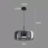 Modern Smoky Grey Glass Chandelier Pendant Light - Hans Lumiere