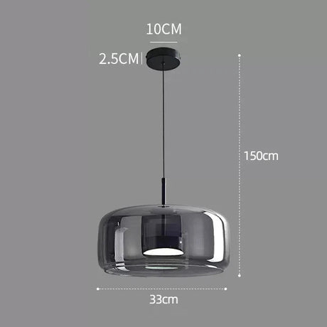 Modern Smoky Grey Glass Chandelier Pendant Light - Hans Lumiere