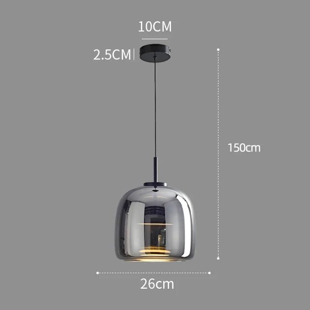 Modern Smoky Grey Glass Chandelier Pendant Light - Hans Lumiere
