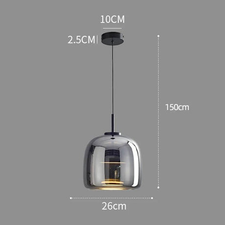 Modern Smoky Grey Glass Chandelier Pendant Light - Hans Lumiere