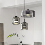 Modern Smoky Grey Glass Chandelier Pendant Light - Hans Lumiere