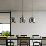 Modern Smoky Grey Glass Chandelier Pendant Light - Hans Lumiere