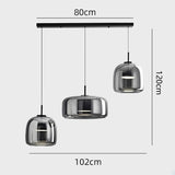 Modern Smoky Grey Glass Chandelier Pendant Light - Hans Lumiere
