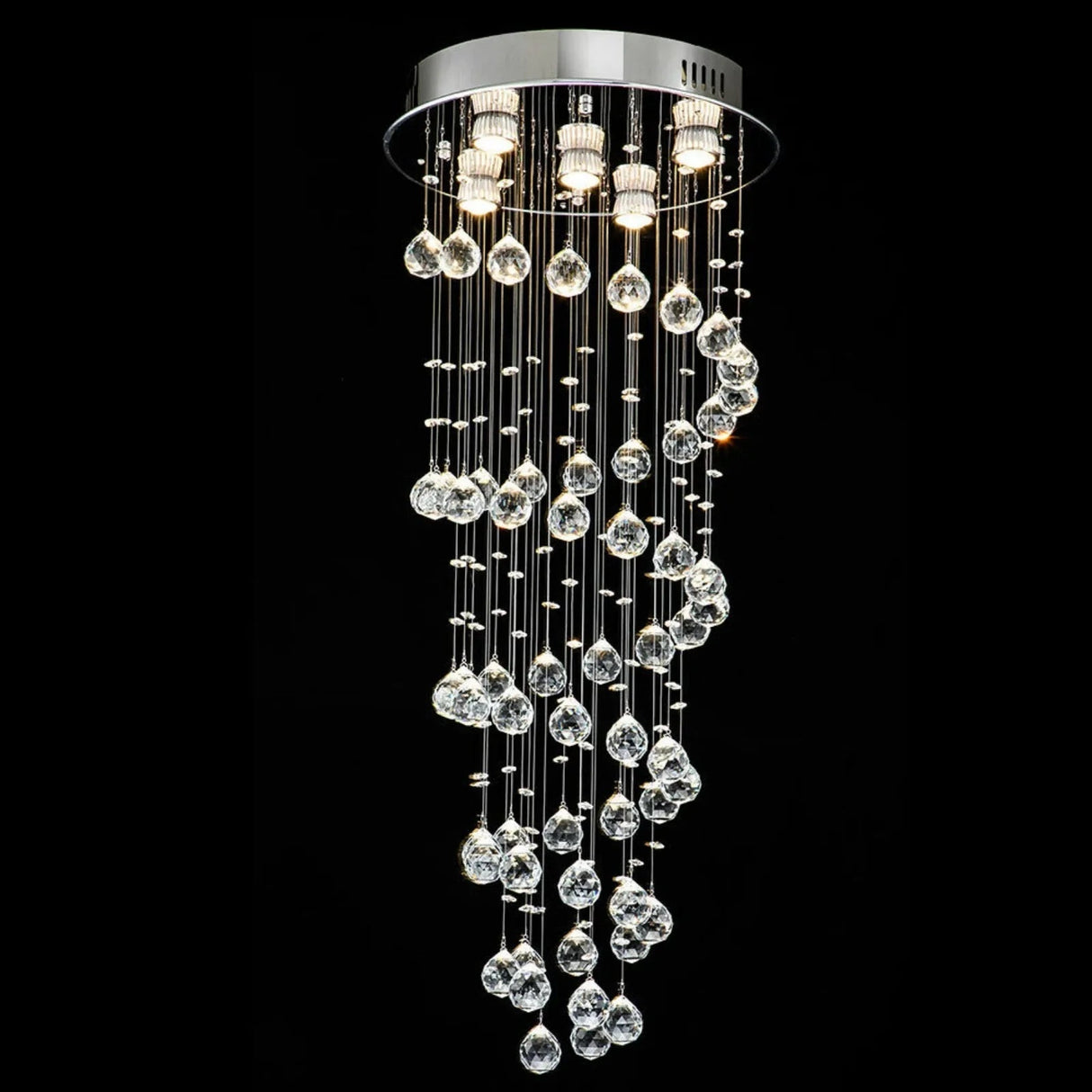Modern Spiral Lighting Drop Chandelier Crystal Pendant Lamp - Hans Lumiere