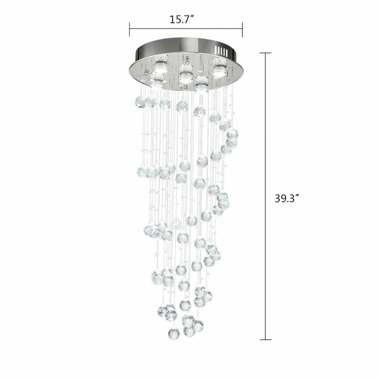 Modern Spiral Lighting Drop Chandelier Crystal Pendant Lamp - Hans Lumiere