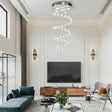 Modern Spiral Lighting Drop Chandelier Crystal Pendant Lamp - Hans Lumiere