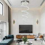 Modern Spiral Lighting Drop Chandelier Crystal Pendant Lamp - Hans Lumiere