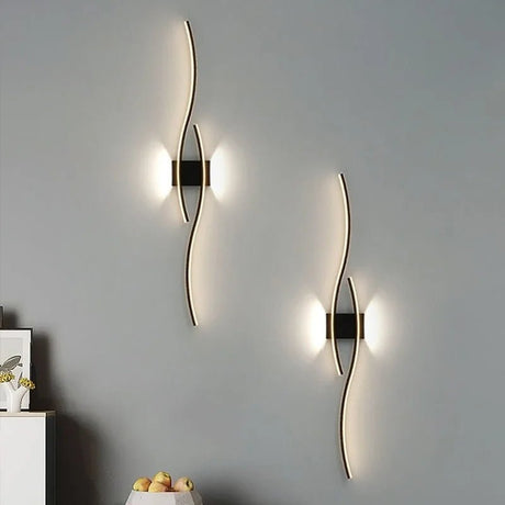 Modern Strip Black White Gold Decorative LED Wall Lamp - Hans Lumiere
