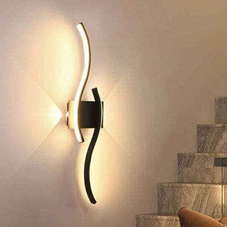 Modern Strip Black White Gold Decorative LED Wall Lamp - Hans Lumiere