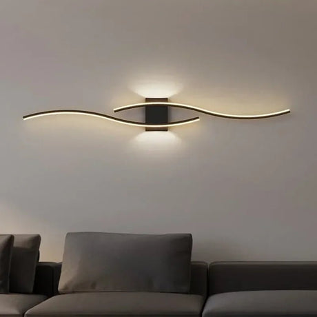 Modern Strip Black White Gold Decorative LED Wall Lamp - Hans Lumiere