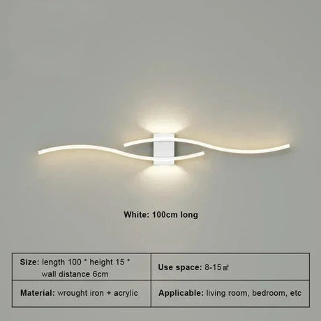 Modern Strip Black White Gold Decorative LED Wall Lamp - Hans Lumiere
