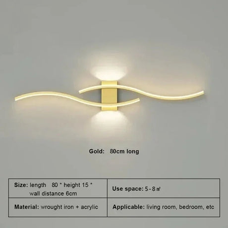 Modern Strip Black White Gold Decorative LED Wall Lamp - Hans Lumiere