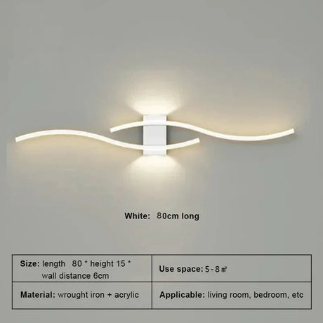 Modern Strip Black White Gold Decorative LED Wall Lamp - Hans Lumiere