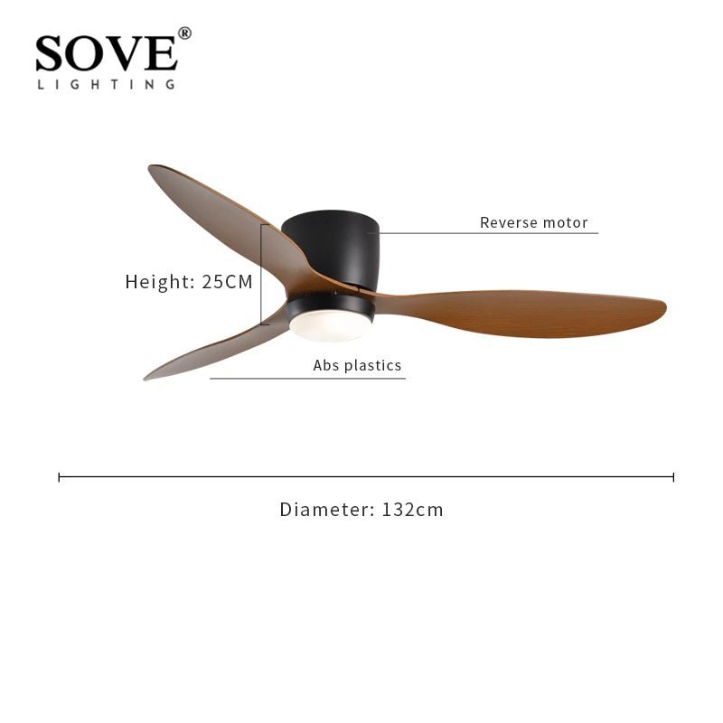 Modern White Ceiling Fan With LED Light And Remote Control - Hans Lumiere