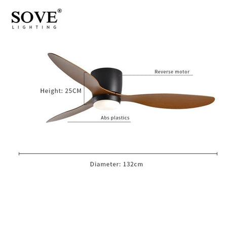 Modern White Ceiling Fan With LED Light And Remote Control - Hans Lumiere
