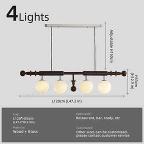Modern Wood and Glass Pendant Light for Kitchen Island and Dining Room - Hans Lumiere
