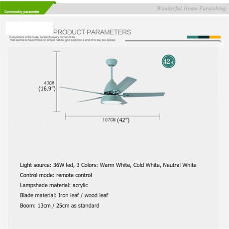 Modern Wood Blade Ceiling Fan With Light And Remote Control - Hans Lumiere