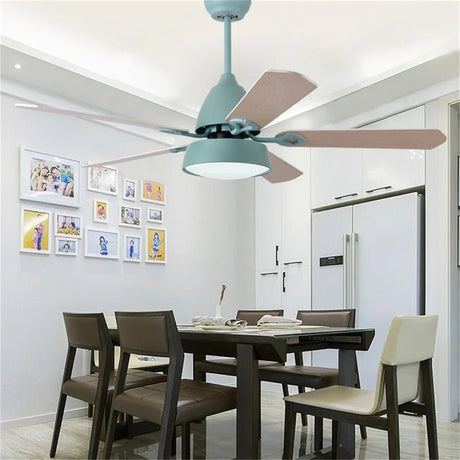 Modern Wood Blade Ceiling Fan With Light And Remote Control - Hans Lumiere