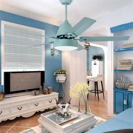 Modern Wood Blade Ceiling Fan With Light And Remote Control - Hans Lumiere