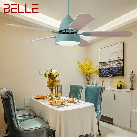 Modern Wood Blade Ceiling Fan With Light And Remote Control - Hans Lumiere