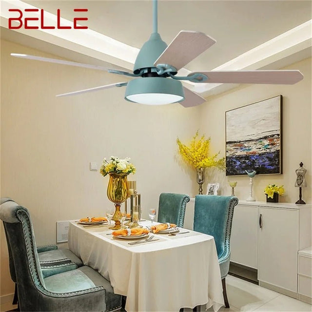 Modern Wood Blade Ceiling Fan With Light And Remote Control - Hans Lumiere
