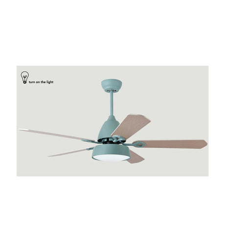 Modern Wood Blade Ceiling Fan With Light And Remote Control - Hans Lumiere